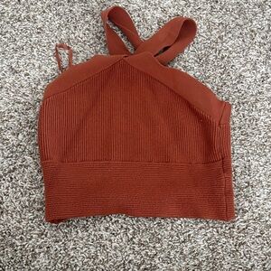 Abercrombie Rust Ribbed Cropped Tank Top